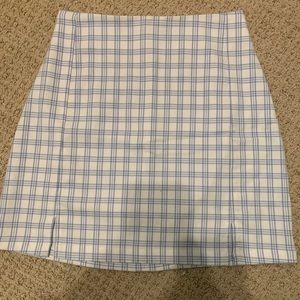 Brandy melville cara light blue plaid skirt OS